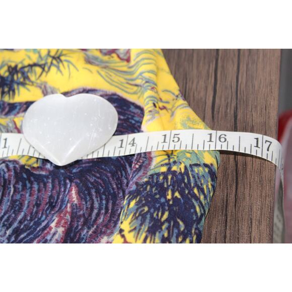 Guess Yellow Japanese Watercolor Tiger Dress Floral Hollywood Sun Halter Medium - Picture 8 of 16